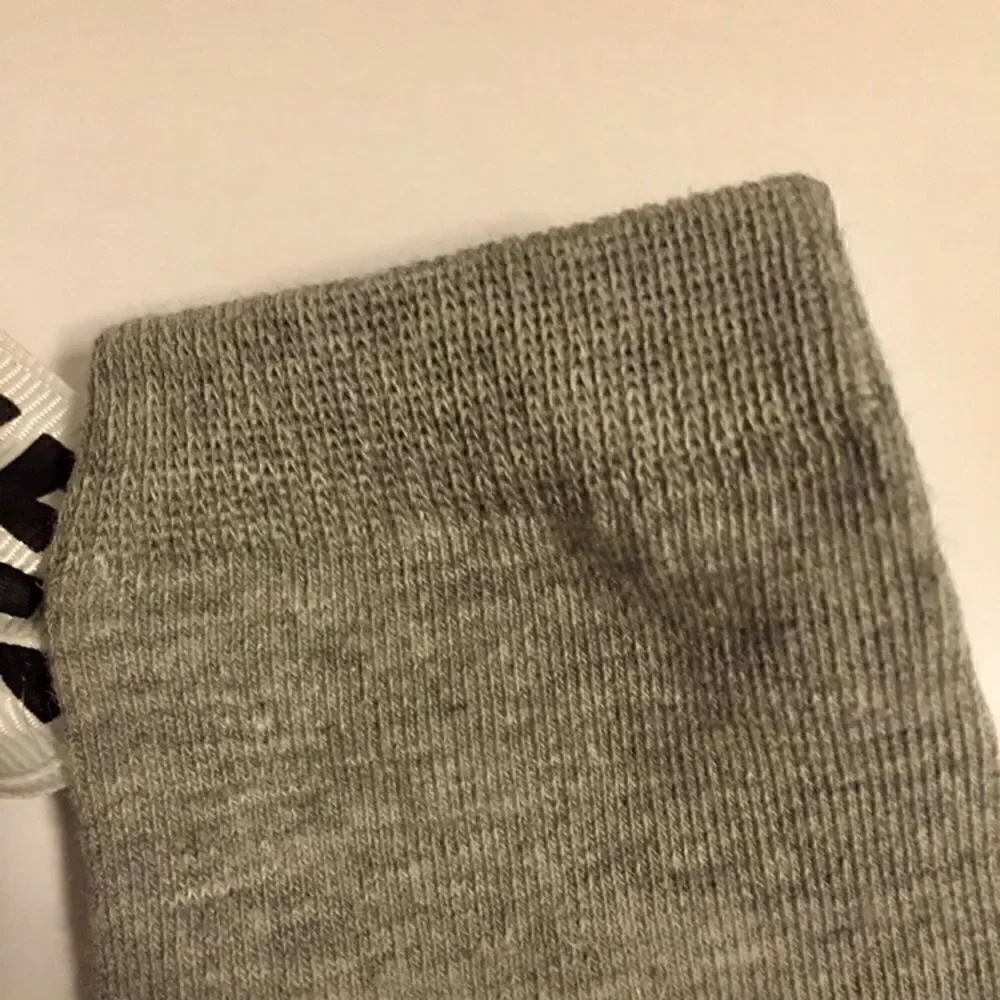 Women's Gray LOVE Bow Ankle Socks Coquette Ribbon Cotton Blend One Size